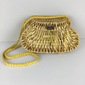 Vintage Gabriella Italy Tan Wicker Handbag